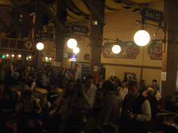 Interior of the Paulaner tent at the Oktoberfest terrain at the Theresienwiese square
