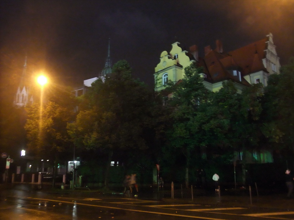 The Bavariaring street and St. Paul`s Church, by night