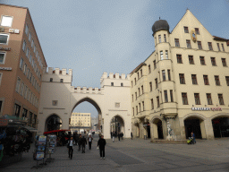 West side of the Karlstor gate, viewed from the Neuhauser Straße street