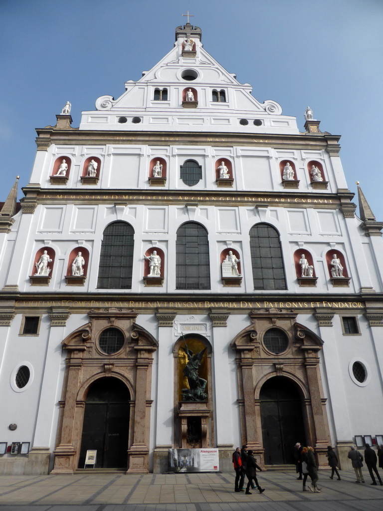 Front of St. Michael`s Church at the Neuhauser Straße street