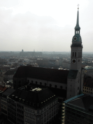South side of the city with St. Peter`s Church, viewed from the tower of the Neues Rathaus building