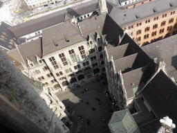 The inner square of the Neues Rathaus building, viewed from the tower