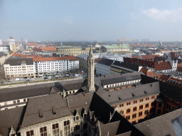 North side of the city, woth the Marienhof square, the Theatinerkirche church, the Bavarian State Theater, the Munich Residenz palace, the Bayerische Staatskanzlei building and the Parish Church of St. Anna, viewed from the tower of the Neues Rathaus building