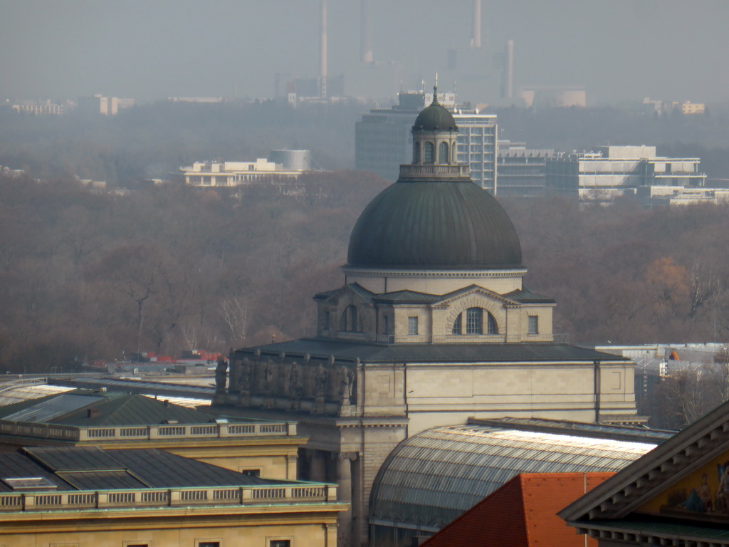 The Bayerische Staatskanzlei building, viewed from the tower of the Neues Rathaus building