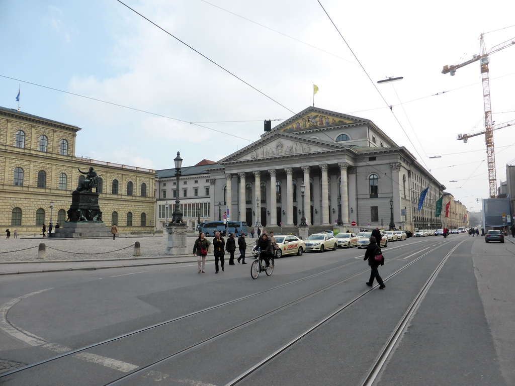 The Max-Joseph-Platz square with the Munich Residenz palace, the Memorial to King Maximilian I Joseph of Bavaria and the Bavarian State Theater