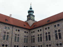 Tower and buildings of the Munich Residenz palace, viewed from the Kaiserhof courtyard