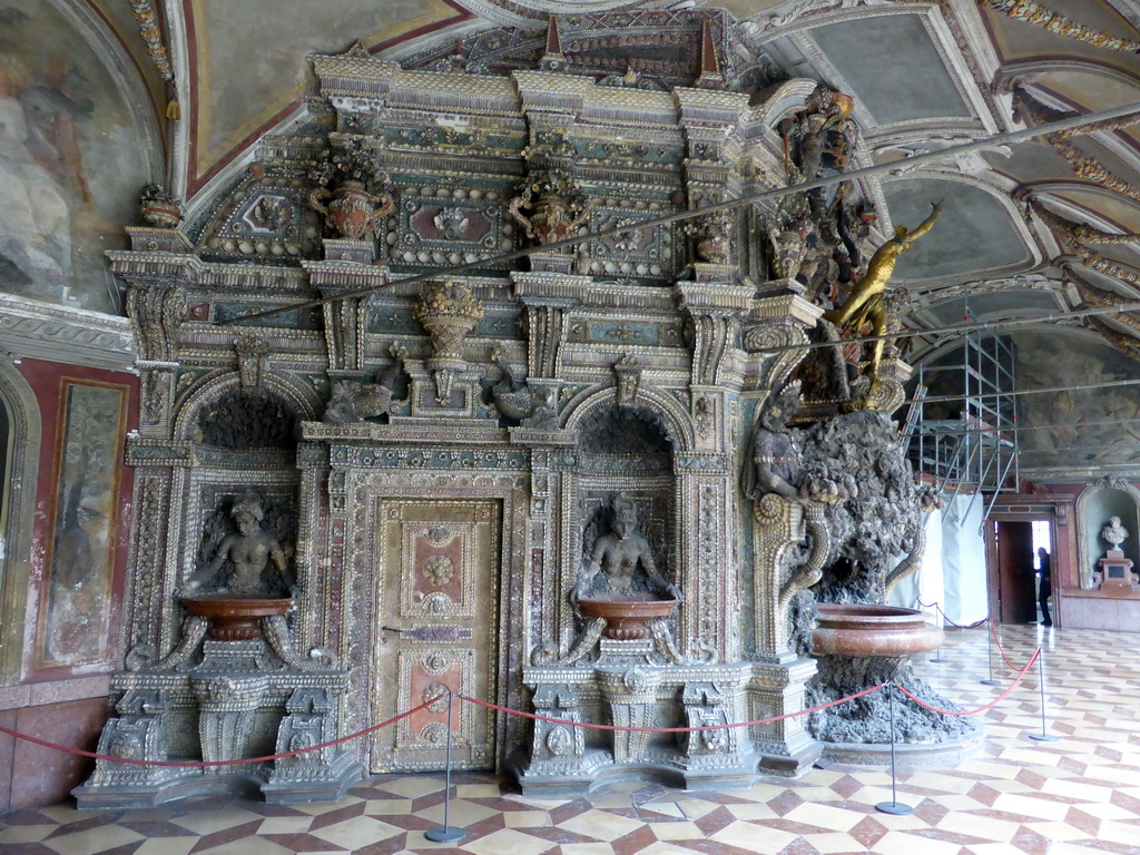 Left part of the grotto fountain of the Grottenhof courtyard of the Munich Residenz palace