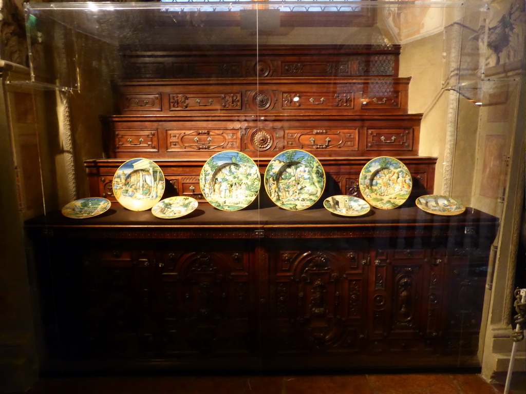 Decorated plates at the entrance of the Antiquarium hall at the Lower Floor of the Munich Residenz palace