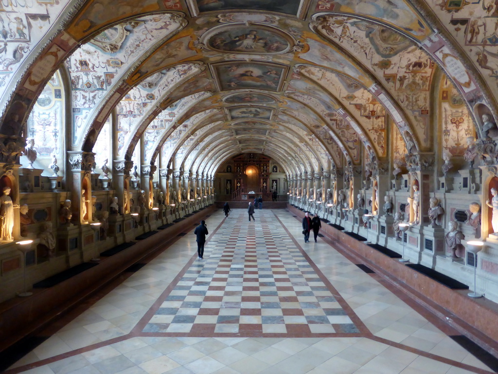 The Antiquarium hall at the Lower Floor of the Munich Residenz palace, viewed from the entrance
