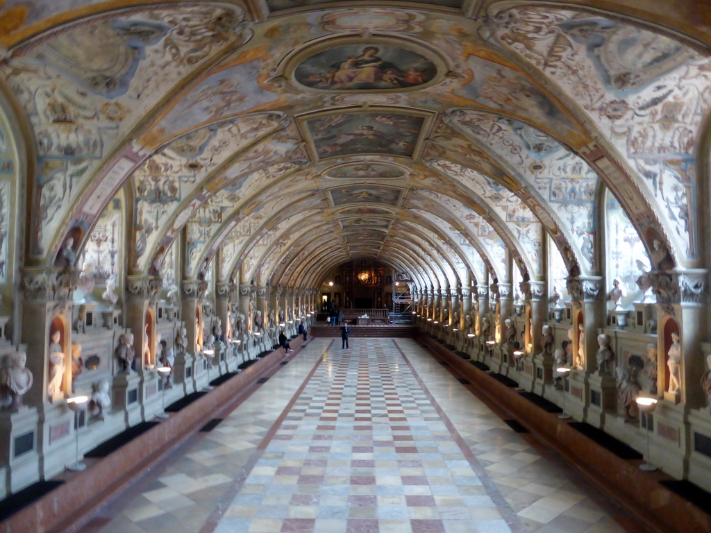 The Antiquarium hall at the Lower Floor of the Munich Residenz palace, viewed from the staircase at the back