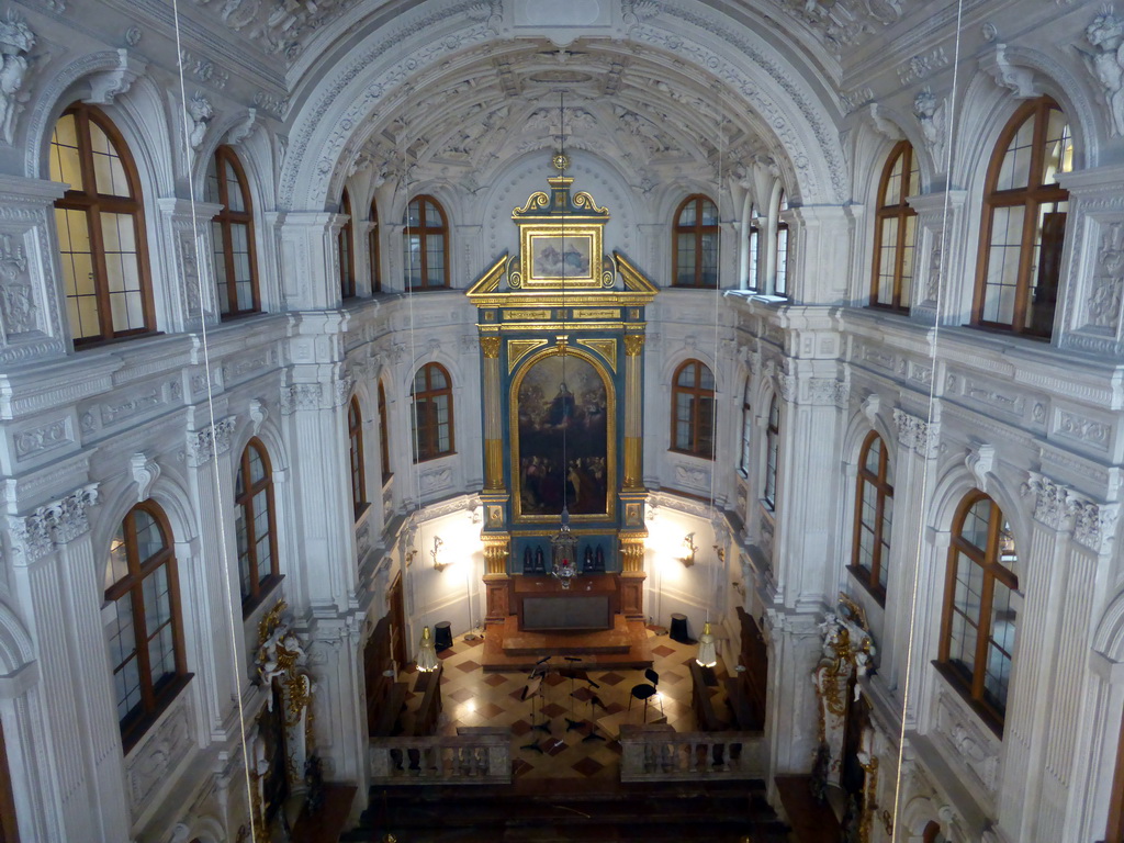 The Court Chapel at the Munich Residenz palace, viewed from the gallery at the Upper Floor