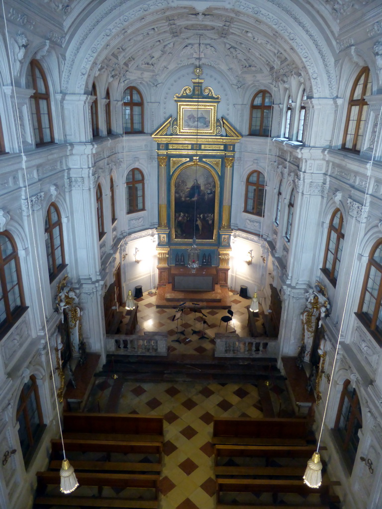 The Court Chapel at the Munich Residenz palace, viewed from the gallery at the Upper Floor