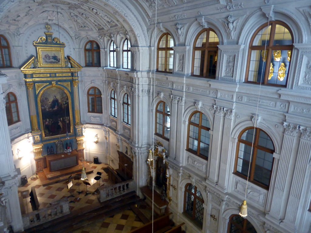 The Court Chapel at the Munich Residenz palace, viewed from the gallery at the Upper Floor