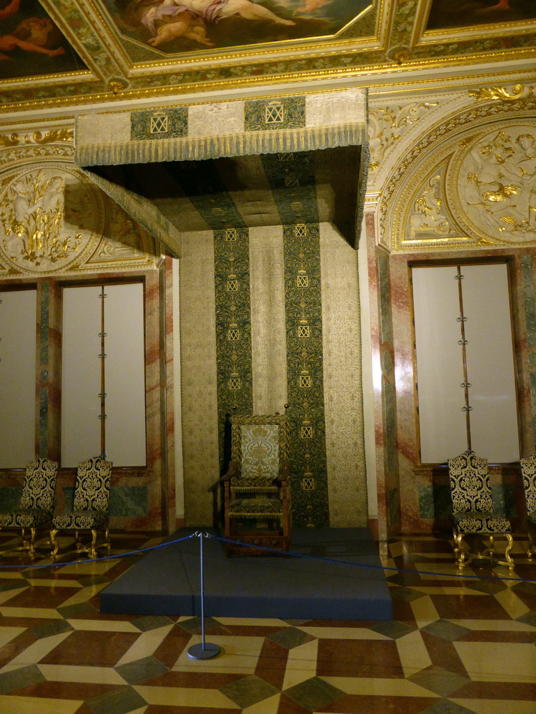 Throne and chairs at the Stone Rooms at the Upper Floor of the Munich Residenz palace