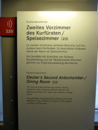 Explanation on the Elector`s Second Antechamber at the Electoral Chambers at the Upper Floor of the Munich Residenz palace