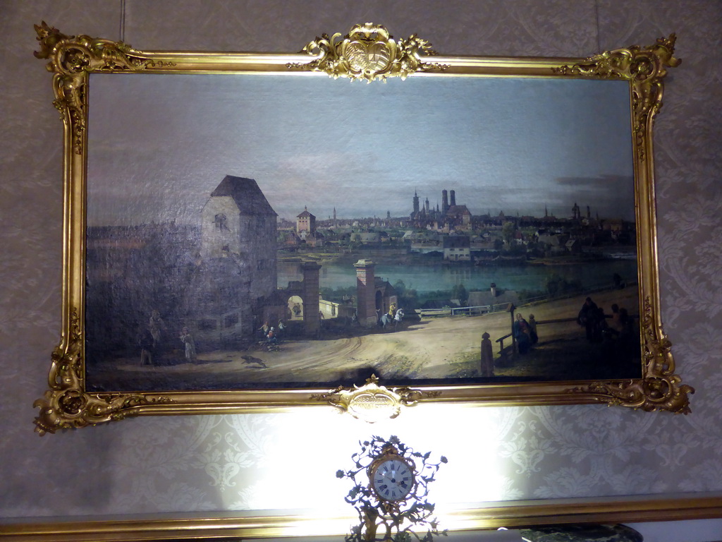 Painting of the city of Munich and the Isar river, in the Elector`s Second Antechamber at the Electoral Chambers at the Upper Floor of the Munich Residenz palace