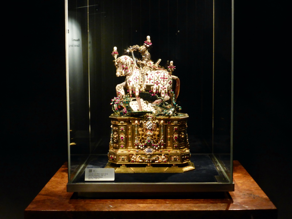 The Statuette of St. George, at the Treasury at the Lower Floor of the Munich Residenz palace, with explanation