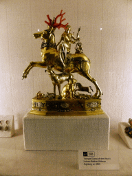 Drinking game `Diana mounted on a stag`, at the Treasury at the Lower Floor of the Munich Residenz palace, with explanation