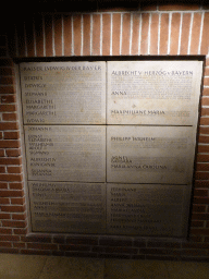 Tombs of members of the Wittelsbach dynasty in the crypt of the Frauenkirche church