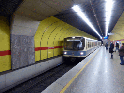 Metro train at the metro station Sendlinger Tor