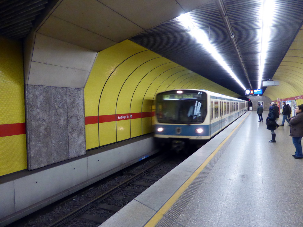 Metro train at the metro station Sendlinger Tor