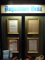 Certificates at the ground floor of the Augustiner Keller beer hall
