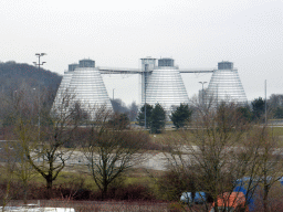 Wastewater treatment plant, viewed from the south road to the Allianz Arena stadium