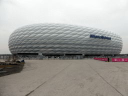 Left front of the Allianz Arena stadium, viewed from the south road