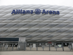 Facade and entrance gates of the Allianz Arena stadium