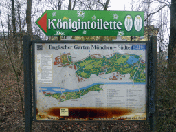 Map of the south part of the Englischer Garten garden, near the Milchhäusl café