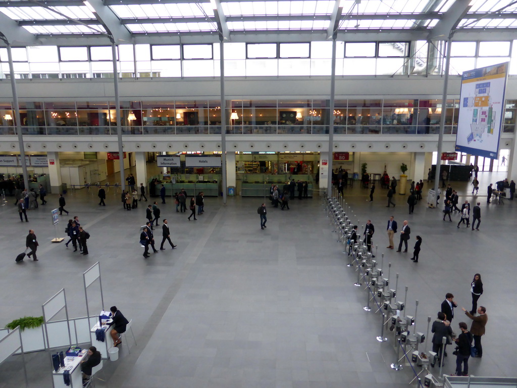 Registration area of the EAU16 conference at the International Congress Center Munich, viewed from the First Floor