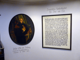 Old painting and text at the Augustiner Klosterwirt restaurant