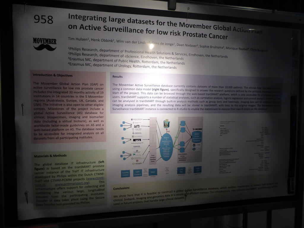 Tim`s poster during the poster presentations from poster session 75 at the Madrid room of the EAU16 conference at Hall B2 of the International Congress Center Munich