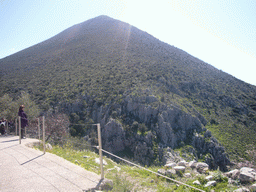 Miaomiao and a mountain near the Acropolis of Mycenae