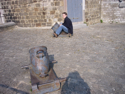 Tim with cannons at the Citadel of Namur