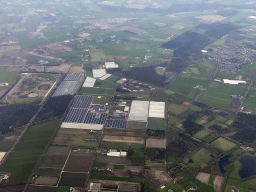 Farmlands at the north side of Eindhoven, viewed from the airplane from Eindhoven