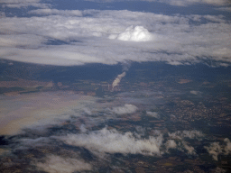 The Power Station Weisweiler and the Inden Mine Site in Germany, viewed from the airplane from Eindhoven