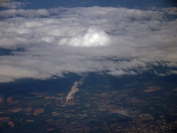 The Power Station Weisweiler in Germany, viewed from the airplane from Eindhoven