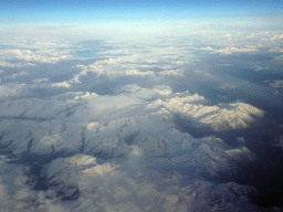 The Alps mountains, viewed from the airplane from Eindhoven