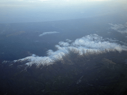 The Monti della Laga mountain range with the Monte Gorzano mountain, viewed from the airplane from Eindhoven