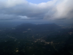 Mountains at the north side of the city, viewed from the airplane from Eindhoven, at sunset