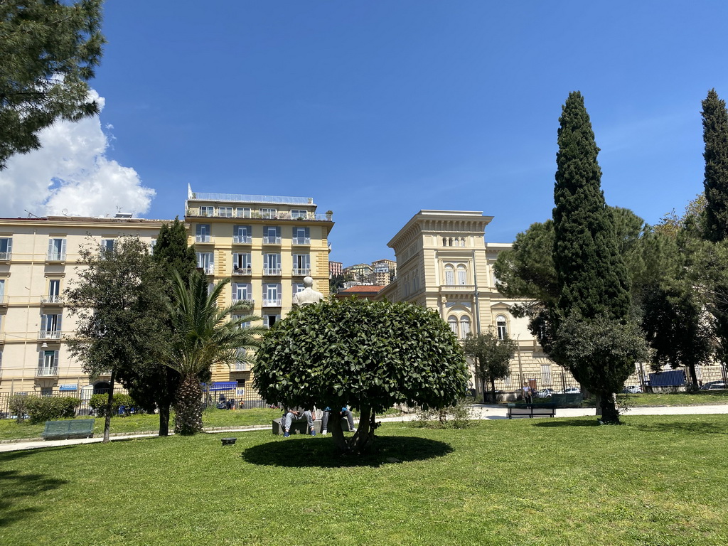 The Villa Comunale park and buildings at the Riviera di Chiaia street