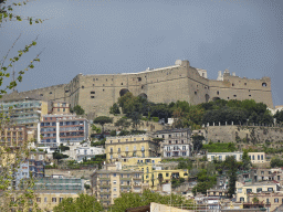Vomero Hill with the Castel Sant`Elmo castle, viewed from the Via Francesco Caracciolo street