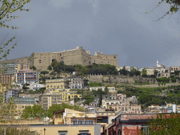 Vomero Hill with the Castel Sant`Elmo castle and the Museo Nazionale di San Martino museum, viewed from the Via Francesco Caracciolo street