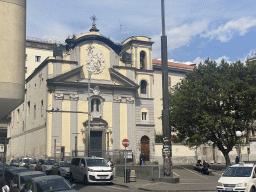 Front of the Chiesa di San Pasquale a Chiaia church at the Piazza S. Pasquale square, viewed from the Riviera di Chiaia street