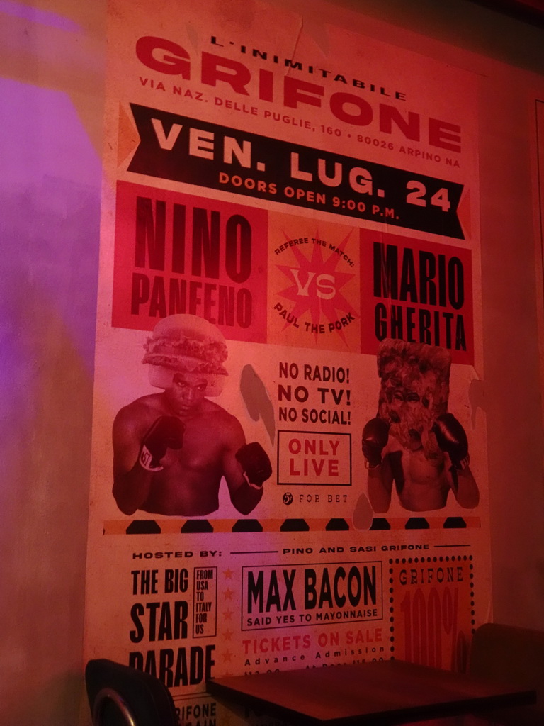 Poster at the Grifone restaurant