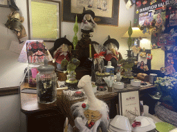 Witch dolls and other items at the Trattoria Pizzeria `Da Alfredo` a Poggioreale restaurant