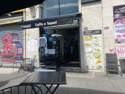 Front of the Caffé Torlado restaurant at the Via Cristoforo Colombo street