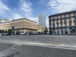 The Piazza Municipio square and the Via Medina street with the Hotel NH Napoli Panorama