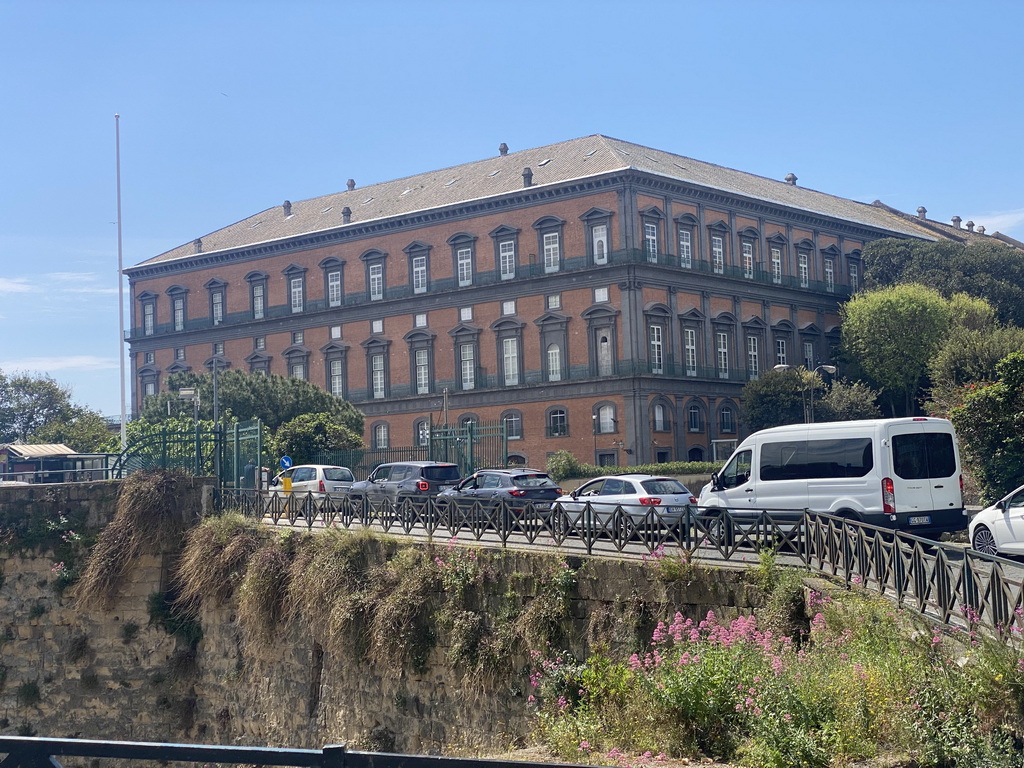 Northeast side of the Royal Palace of Naples, viewed from the access bridge of the Castel Nuovo castle